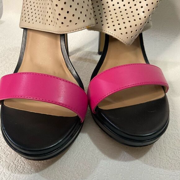 Juicy Couture Sex in the City Heels pink, nude & black Womens size 8 Sandals - Picture 9 of 11